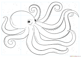 How To Draw An Octopus Step By Step Drawing Tutorials Octopus Drawing Easy Octopus Drawing Animal Drawings