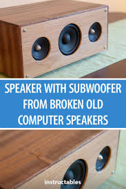 They are easily portable to carry around and are quite durable too. Speaker With Subwoofer From Broken Old Computer Speakers Computer Speakers Diy Bluetooth Speaker Speaker