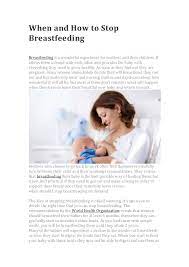 When And How To Stop Breastfeeding