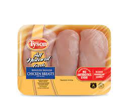 (120g) serving of boneless, skinless chicken breast has 198 calories, with 37 grams of protein, 5 grams of fat, and zero carbs. Fresh Boneless Skinless Chicken Breasts Tyson Brand