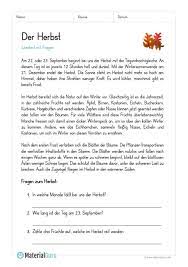 Lesetexte 4 klasse zum ausdrucken. Herbst Kostenlose Arbeitsblatter