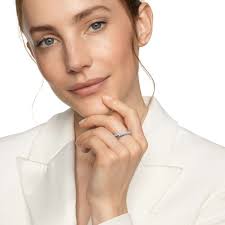 Crossover Two Row Ring in Sterling Silver with Diamonds, 7.5mm