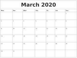 March 2020 Calendar Editable Template Free Calendar Template Calendar Template 2020 Calendar Template