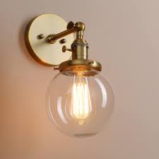 Pathson vintage wall sconce with clear glass shade, metal base industrial wall light fixtures, wall mounted lamp for farmhouse bedroom bathroom vanity mirror cafe club (black). Lighting Ceiling Fans Vintage Style Wall Lamp Farmhouse Wall Light Fixtures For Loft Bathroom Bedroom Pathson Industrial Wall Sconce With Round Clear Glass Globe Shade Wall Lights