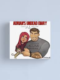 Adrian Ring, and Cassie with Baby Otis! Adrian's Undead Diary logo Canvas  Print