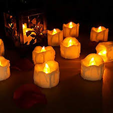 Tealight Candles With Flickering Flame 12pcs Flicker Led Tea Lights Wax Dripped Battery Operated Candle Unscented Small Led Flameless Candles With Timer 6hr On 18 Hr Off For Xmas Wedding Walmart Com