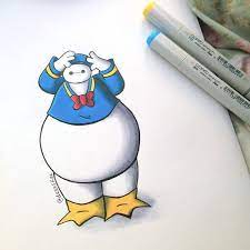 18歳女子が描いたディズニー作品とベイマックスのコラボがかわいい fundo ディズニーの描き方 キュートなスケッチ ドナルド イラスト