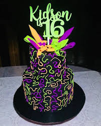 I can't use the wilton colors, i have used liquid candy colors, like wbh recommends, but there are not as many colors available. Izah S Kitchen Glow In The Dark Cake Neon Cake Halal Cakes Singapore In 2021 Glow Birthday Party Neon Cakes Neon Birthday Cakes