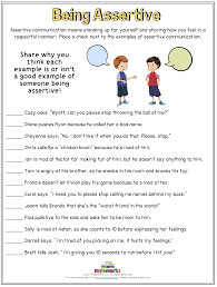 Check out this free worksheet to learn more. Being Assertive F