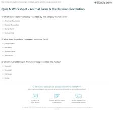 The location of the country of … Quiz Worksheet Animal Farm The Russian Revolution Study Com