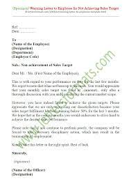 I try to find my mistakes. Warning Letter To Employee For Not Achieving Sales Target