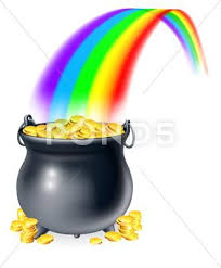 Pot Of Gold At The End Of The Rainbow Stock Illustration Ad Gold Pot Rainbow Illustration Pot Of Gold Gold Drawing Rainbow