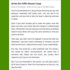 Aries On The 5th House Cusp Source Astrology Club Horoscopos