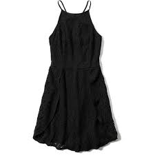 Abercrombie Fitch Lace High Neck Skater Dress 32 Liked On Polyvore Featuring Dresses Black High Neckline D Clothes For Women Lace Skater Dress Fashion