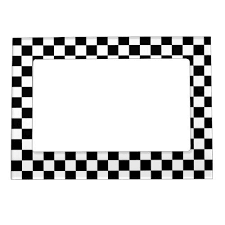 Black And White Checkered Wallpaper Border The Checker Flag Magnetic Frame Zazzle Com Magnetic Picture Frames Magnetic Frames Custom Picture Frame