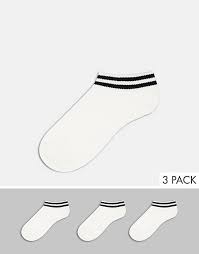 Crafted from a soft fabric with a hint of spandex for stretchy comfort, these women's. French Connection Stripe Ankle Sock 3 Pack In White With Black Stripe Asos