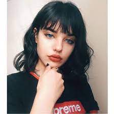 Short thick hair is modern, versatile and stylish. Front Hair Extensions Dark Hair Bangs Short Hair Fringe Short Dark Hair