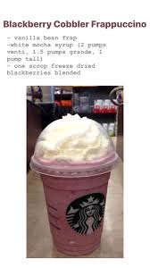 Black And White Mocha Blackberry Cobbler Frappuccino Starbucks Drinks Recipes Starbucks Coffee Drinks Starbucks Secret Menu