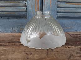Vintage Pendant Light Shade Fluted Dome 2 1/8 Inch Fitter Edge Industrial  Lighting