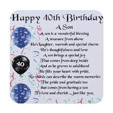 I wish you have more fun being 20 the second time around. Son Poem 40th Birthday Design Coaster Boyfriend Poems Son Poems 40th Birthday Wishes