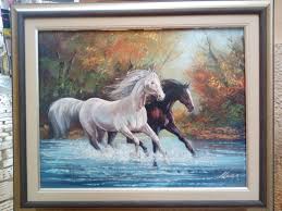 Acrylic Horse Painting Black And White Wild Galloping Horses Painting On Canvas Canvas Painting Animal Art Horse Painting Horse Artwork Acrylic Painting On Canvas Unframed Horse Painting Horse Artwork Horse Canvas Painting