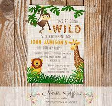Sloth birthday party in blue and white invitation. Wild With Excitement Jungle Theme Zoo Animal Birthday Party Invitation
