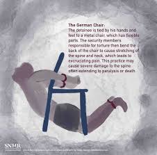 Parts & supplies main area. Syrian Network V Twitter The German Chair The Detainee Is Tied To A Metal Chair With Flexible Parts Then Security Members Bend Back Of Chair Leads To Excruciating Pain This Practice May Cause Severe