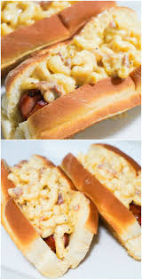 Hot Dogs Loaded With Bacon Mac And Cheese Easy Dinner Or Lunch Recipe With Homemade Macaroni And Cheese Great Hot Dog R Hot Dog Recipes Food Hot Dogs Recipes