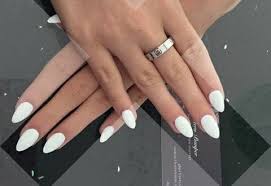 Almond Short Almond Shaped Matte Black Nails White Almond Shaped Nails Almond Shape Nails Acrylic Nail Shapes Nails