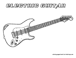 Download printable fire electric guitar coloring page. Coloring Pages Guitar Coloring Home