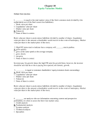 Doc Chapter 18 Equity Valuation Models Multiple Choice Questions Lile Delande Academia Edu