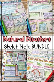 Wild Weather Reinforce And Review Concepts Relating To Earthquakes Hurricanes Tornadoes Tsunamis And Volcanoes Sketch Notes Natural Disasters Fun Science