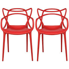 2xhome Set Of 2 Red Stackable Contemporary Modern Designer Plastic Chairs With Arms Open Back Armchairs For Kitchen Dining Chair Outdoor Patio Bedroom Accent Pa Outdoor Dining Chairs Vinyl Chairs Dining