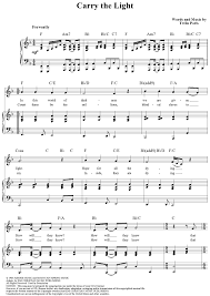 Carry The Light Printable Sheet Music Sheet Music Song Sheet