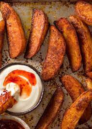 Crunchy Seasoned Baked Potato Wedges Recipe Potato Wedges Baked Seasoned Potato Wedges Recipetin Eats