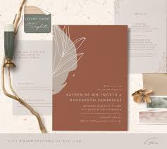 Modern Abstract Terracotta Wedding Invitation Template Burnt Etsy In 2021 Wedding Invitations Boho Wedding Invitation Templates Rusting Wedding