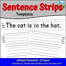Sentence Strips Editable Template Sentence Strips Sentences Word Sentences
