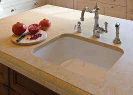 You should pay attention to care and maintenance regularly, if you want to keep your limestone countertop looking nice for a long time. Beige Limestone Kitchen Countertops