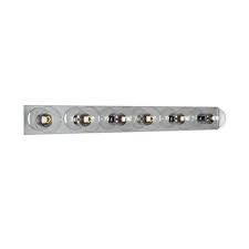 A classic form with contemporary updates, the phase 1.2 collection 48in. Galaxy Polished Chrome 6 Light Bathroom Vanity Light 716636ch Rona