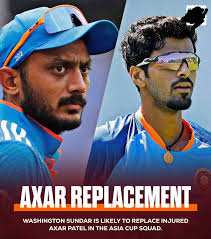 Washington Sundar called up as over for Axar Patel : r/IndiaCricket