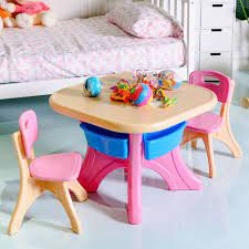 Browse furniture at kohl's® now!. Girls Table Chair Set Storage Drawers Indoor Outdoor Plastic Children Play 3pc Indoorfurnitures Kids Table And Chairs Kids Table Chair Set Play Furniture