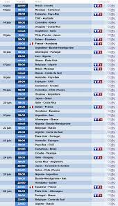 Le décalage horaire par rapport à la france est de moins 7 heures. Le Calendrier Tele Des Matches De La Coupe Du Monde 2014 Le Blog De Ramzi