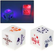 2 PCS Color LED Light Sexy Dice Bachelor Party Game / Novelty Gift Bedroom  Toy for Lover, Size: 18mm x 18mm x 18mm(White)