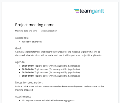 Free Meeting Agenda Template Examples Teamgantt