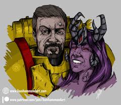 an image for those loyal and those traitor! finished this couples comic  portrait :)