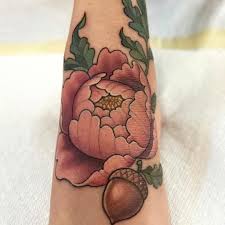 Peony And Acorn Done By Joe Casal At Into The Woods Tattoo In Dania Beach Fl Japanese Tattoo Sleeve Btctrader1 Acorn Tattoo Wood Tattoo Japanese Sleeve Tattoos