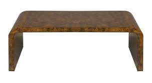 Burl wood coffee tabl e | 15. Worlds Away Waterfall Coffee Table In Dark Burl Wood Newbury Dbw