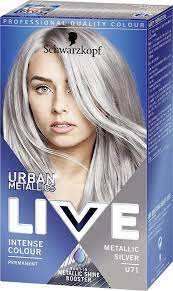 Schwarzkopf Urban Metallics Live Hair Colour U71 Metallic Silver Pack Of 3 Amazon Co Uk Health P Silver Hair Dye Schwarzkopf Hair Color Silver Hair Color