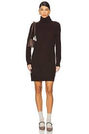 Alice + Olivia Caleb Mock Neck Puff Sleeve Mini Dress in Black
