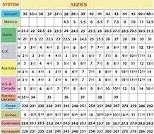 Image Result For International Shoe Size Comparison Chart